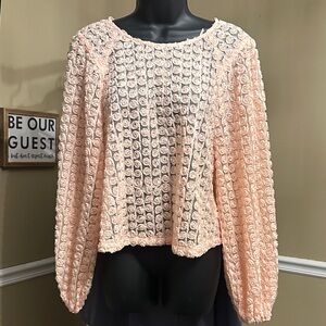 Love Riche Peach Textured Blouse